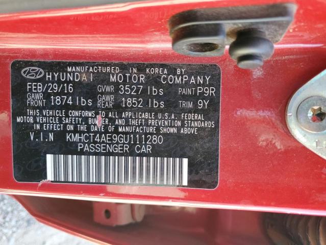 Photo 11 VIN: KMHCT4AE9GU111280 - HYUNDAI ACCENT SE 