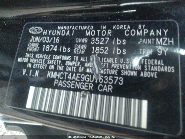 Photo 8 VIN: KMHCT4AE9GU163573 - HYUNDAI ACCENT 