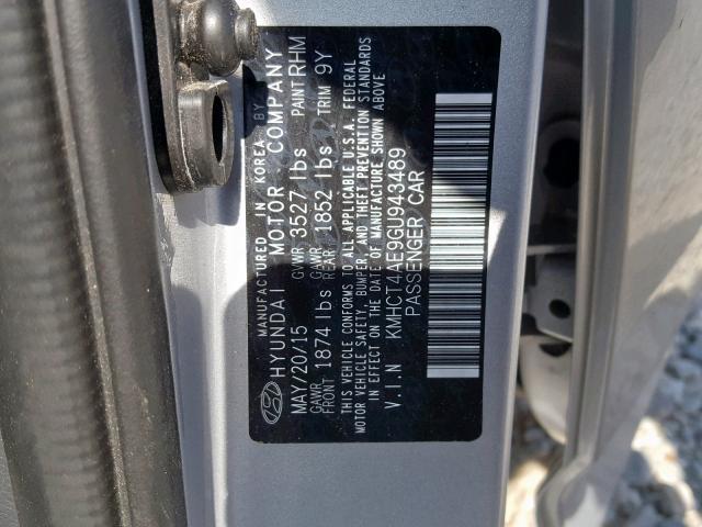 Photo 9 VIN: KMHCT4AE9GU943489 - HYUNDAI ACCENT SE 