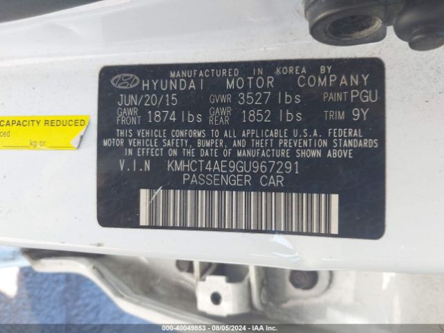 Photo 8 VIN: KMHCT4AE9GU967291 - HYUNDAI ACCENT 