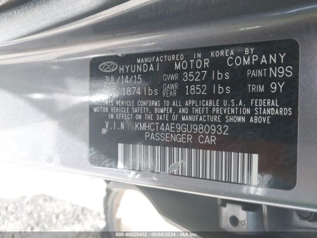 Photo 8 VIN: KMHCT4AE9GU980932 - HYUNDAI ACCENT 