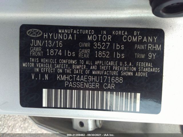 Photo 8 VIN: KMHCT4AE9HU171688 - HYUNDAI ACCENT 