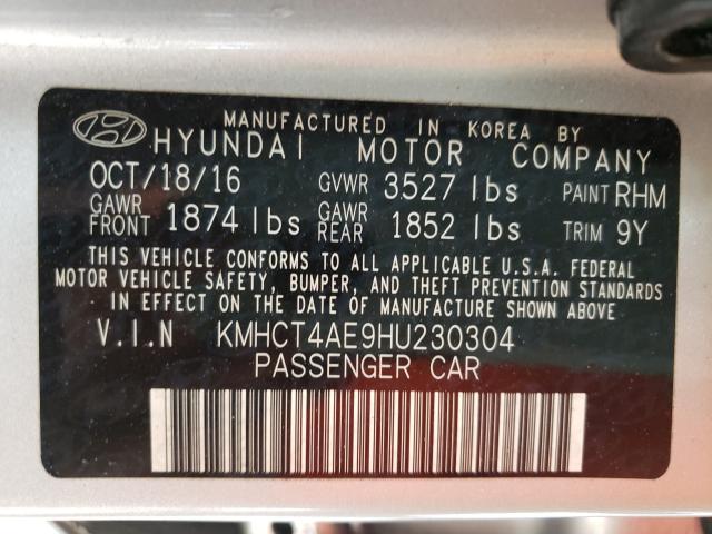 Photo 9 VIN: KMHCT4AE9HU230304 - HYUNDAI ACCENT SE 