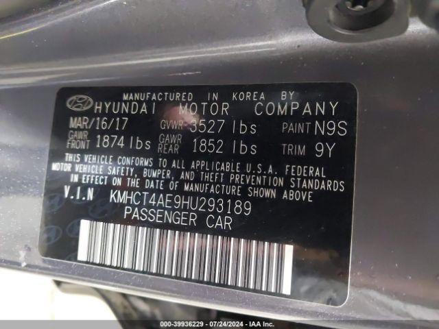 Photo 8 VIN: KMHCT4AE9HU293189 - HYUNDAI ACCENT 