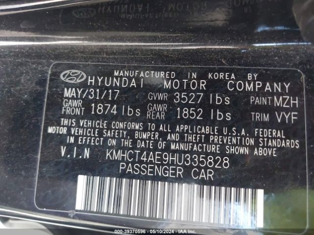 Photo 8 VIN: KMHCT4AE9HU335828 - HYUNDAI ACCENT 