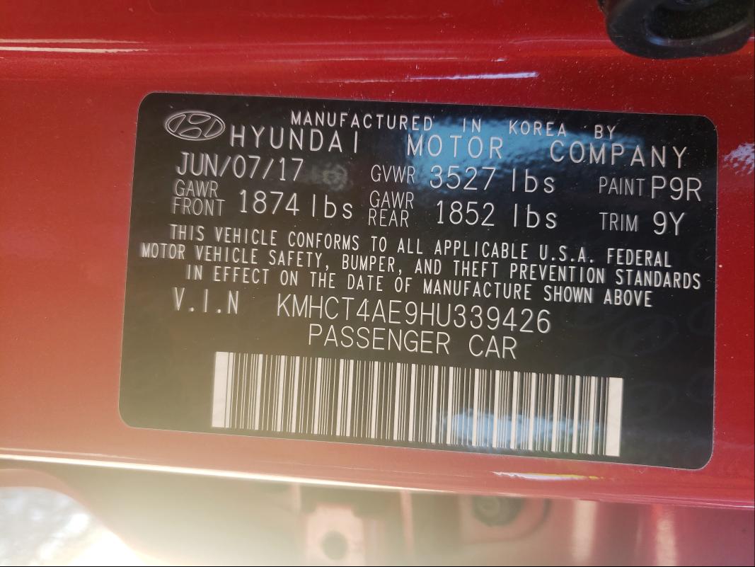 Photo 9 VIN: KMHCT4AE9HU339426 - HYUNDAI ACCENT SE 