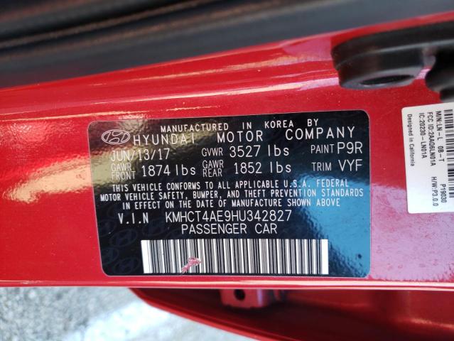 Photo 9 VIN: KMHCT4AE9HU342827 - HYUNDAI ACCENT SE 