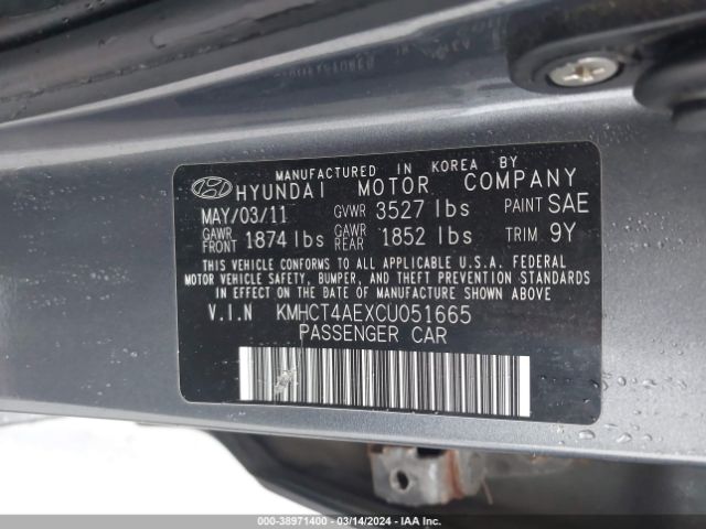 Photo 8 VIN: KMHCT4AEXCU051665 - HYUNDAI ACCENT 