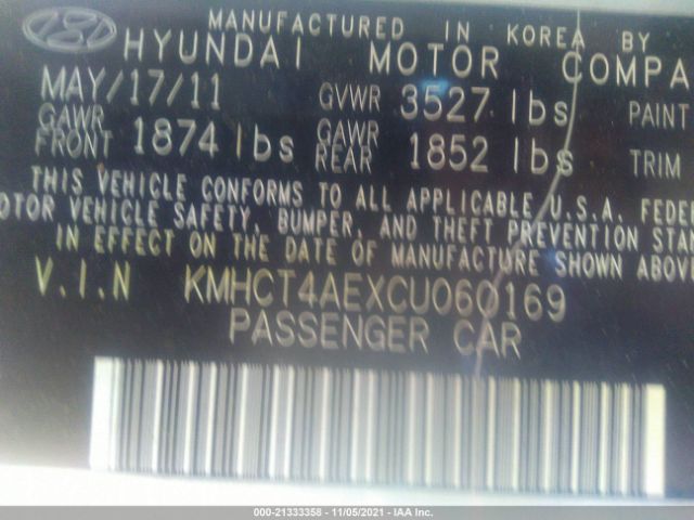 Photo 8 VIN: KMHCT4AEXCU060169 - HYUNDAI ACCENT 