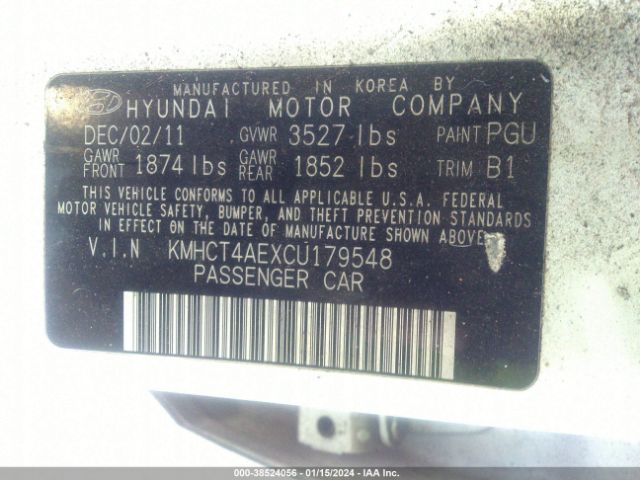 Photo 8 VIN: KMHCT4AEXCU179548 - HYUNDAI ACCENT 