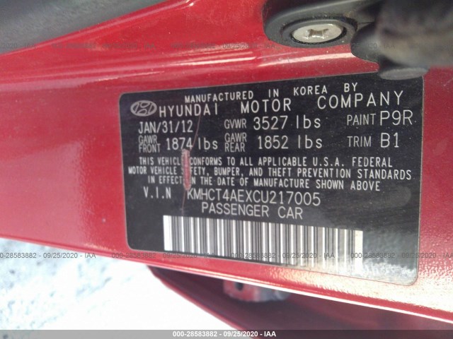 Photo 8 VIN: KMHCT4AEXCU217005 - HYUNDAI ACCENT 