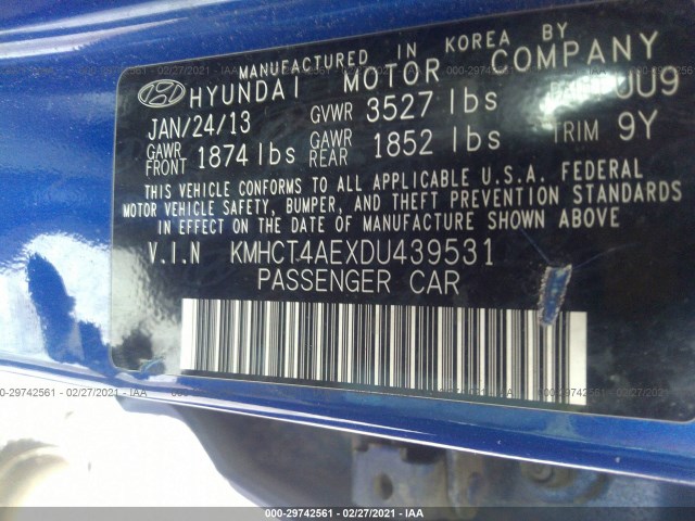 Photo 8 VIN: KMHCT4AEXDU439531 - HYUNDAI ACCENT 