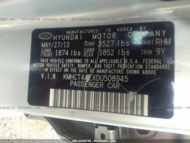 Photo 8 VIN: KMHCT4AEXDU508945 - HYUNDAI ACCENT 