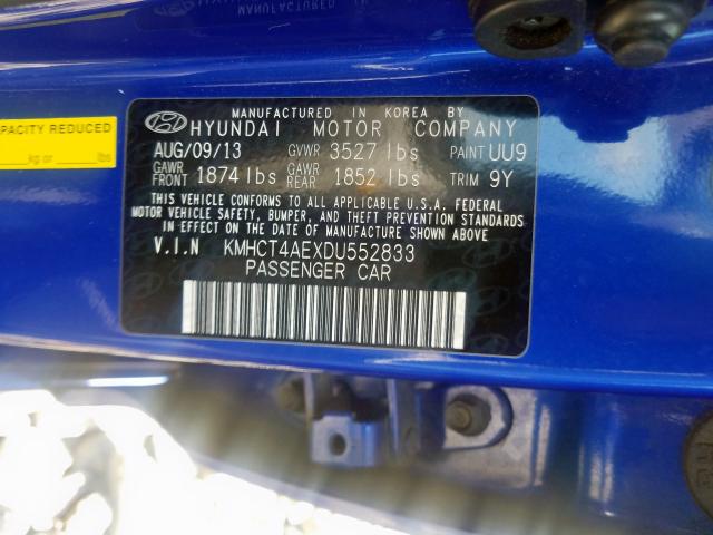 Photo 9 VIN: KMHCT4AEXDU552833 - HYUNDAI ACCENT GLS 