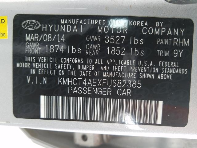 Photo 9 VIN: KMHCT4AEXEU682385 - HYUNDAI ACCENT GLS 