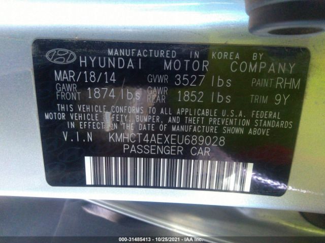 Photo 8 VIN: KMHCT4AEXEU689028 - HYUNDAI ACCENT 