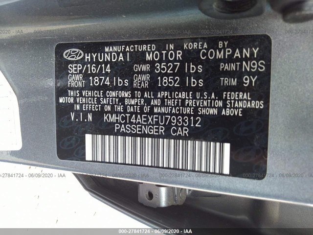 Photo 8 VIN: KMHCT4AEXFU793312 - HYUNDAI ACCENT 