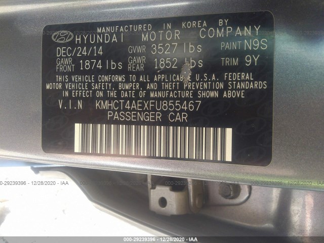 Photo 8 VIN: KMHCT4AEXFU855467 - HYUNDAI ACCENT 