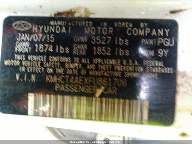 Photo 8 VIN: KMHCT4AEXFU861706 - HYUNDAI ACCENT 