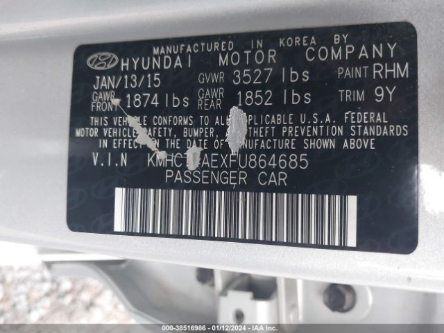 Photo 8 VIN: KMHCT4AEXFU864685 - HYUNDAI ACCENT 