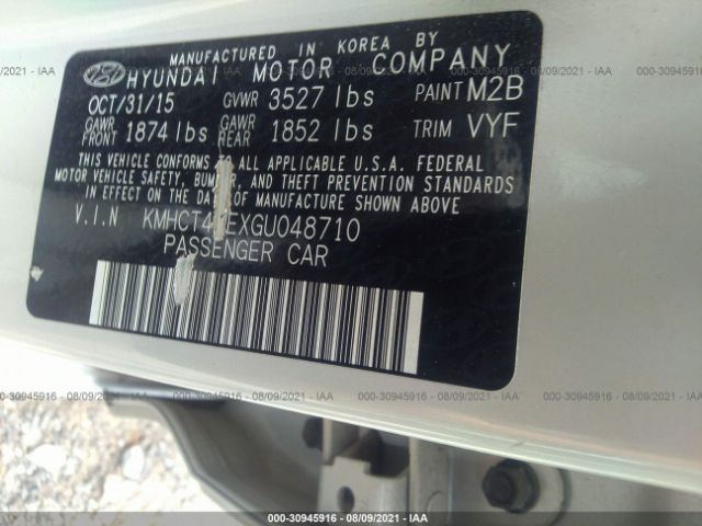 Photo 8 VIN: KMHCT4AEXGU048710 - HYUNDAI ACCENT 