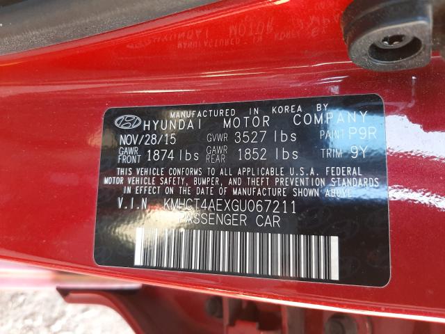 Photo 9 VIN: KMHCT4AEXGU067211 - HYUNDAI ACCENT SE 