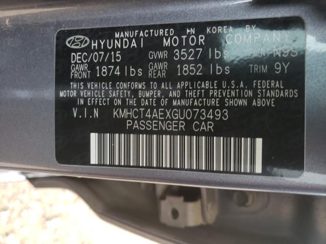 Photo 9 VIN: KMHCT4AEXGU073493 - HYUNDAI ACCENT SE 