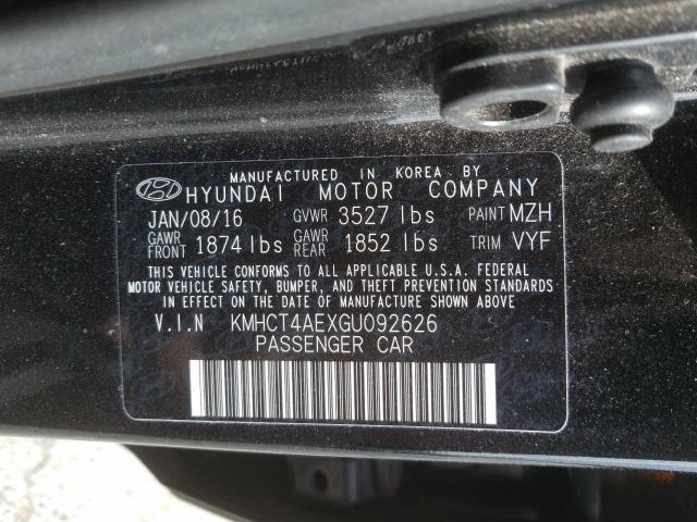 Photo 9 VIN: KMHCT4AEXGU092626 - HYUNDAI ACCENT SE 