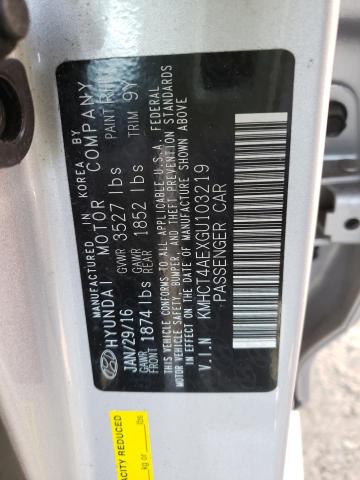 Photo 11 VIN: KMHCT4AEXGU103219 - HYUNDAI ACCENT SE 