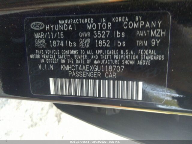 Photo 8 VIN: KMHCT4AEXGU118707 - HYUNDAI ACCENT 