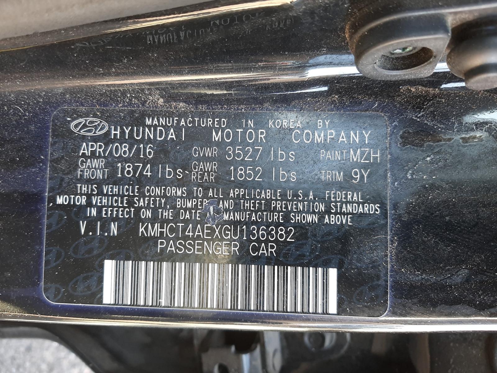 Photo 9 VIN: KMHCT4AEXGU136382 - HYUNDAI ACCENT SE 