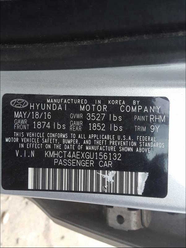 Photo 9 VIN: KMHCT4AEXGU156132 - HYUNDAI ACCENT SE 