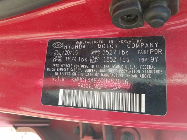 Photo 9 VIN: KMHCT4AEXGU982656 - HYUNDAI ACCENT SE 