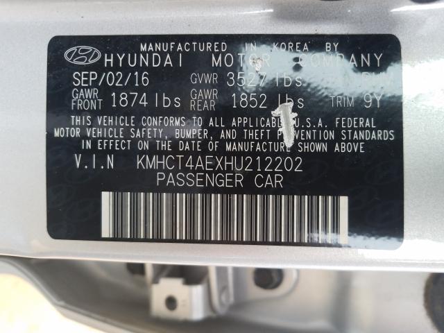 Photo 9 VIN: KMHCT4AEXHU212202 - HYUNDAI ACCENT SE 