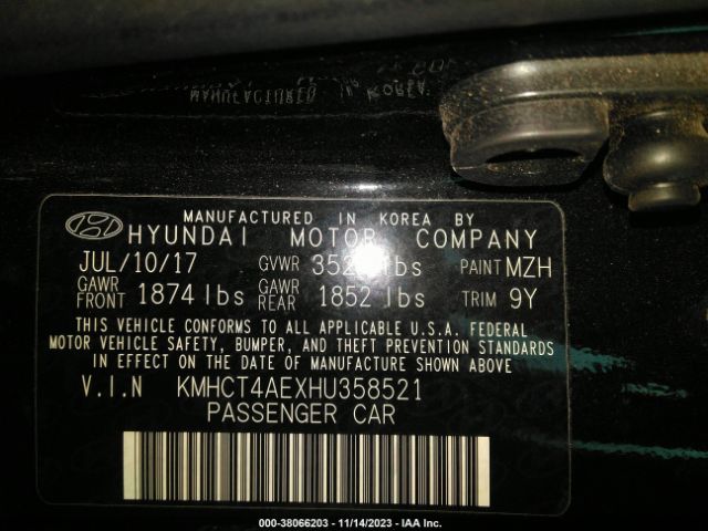 Photo 8 VIN: KMHCT4AEXHU358521 - HYUNDAI ACCENT 