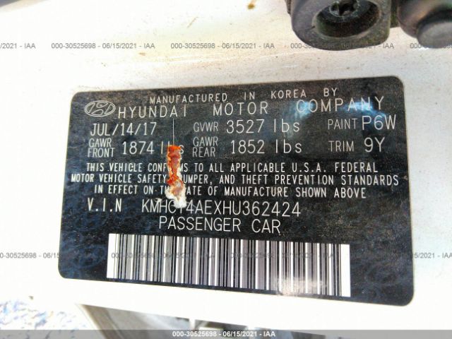 Photo 8 VIN: KMHCT4AEXHU362424 - HYUNDAI ACCENT 