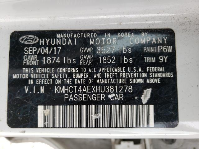 Photo 9 VIN: KMHCT4AEXHU381278 - HYUNDAI ACCENT SE 