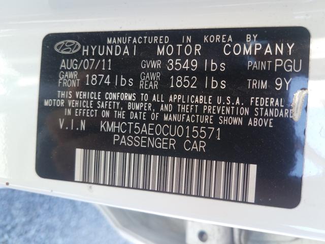 Photo 9 VIN: KMHCT5AE0CU015571 - HYUNDAI ACCENT GLS 