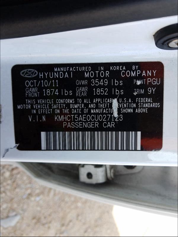 Photo 9 VIN: KMHCT5AE0CU027123 - HYUNDAI ACCENT GLS 