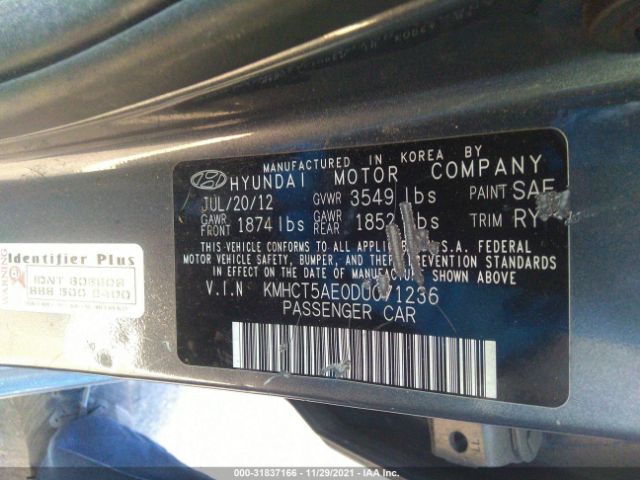 Photo 8 VIN: KMHCT5AE0DU071236 - HYUNDAI ACCENT 