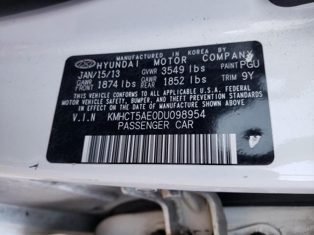 Photo 11 VIN: KMHCT5AE0DU098954 - HYUNDAI ACCENT 