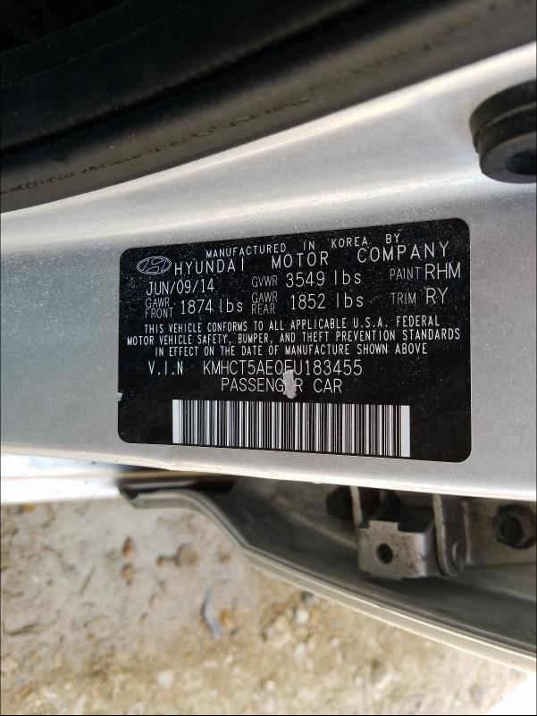 Photo 9 VIN: KMHCT5AE0EU183455 - HYUNDAI ACCENT GLS 