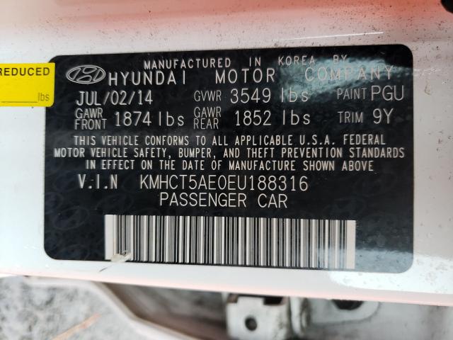 Photo 9 VIN: KMHCT5AE0EU188316 - HYUNDAI ACCENT 