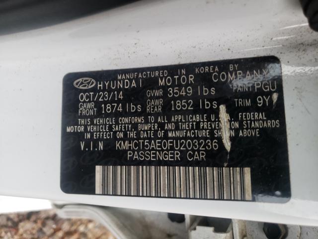 Photo 9 VIN: KMHCT5AE0FU203236 - HYUNDAI ACCENT GS 