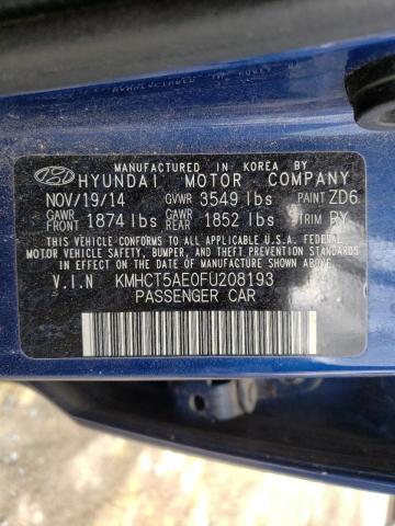 Photo 9 VIN: KMHCT5AE0FU208193 - HYUNDAI ACCENT GS 