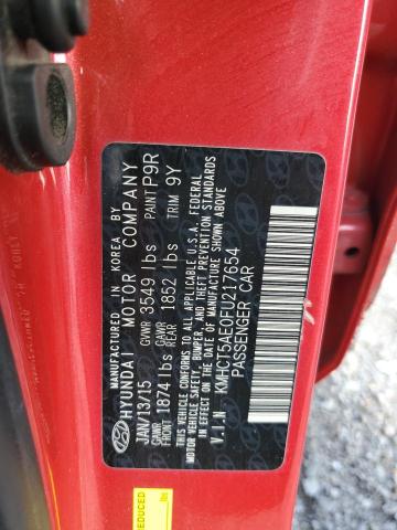 Photo 11 VIN: KMHCT5AE0FU217654 - HYUNDAI ACCENT GS 