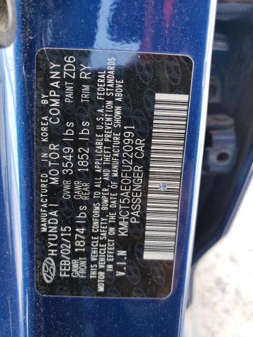 Photo 11 VIN: KMHCT5AE0FU220991 - HYUNDAI ACCENT 