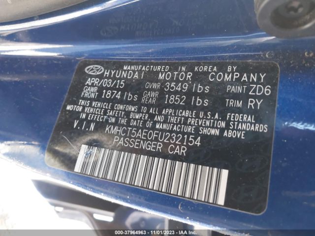 Photo 8 VIN: KMHCT5AE0FU232154 - HYUNDAI ACCENT 