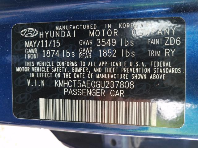 Photo 9 VIN: KMHCT5AE0GU237808 - HYUNDAI ACCENT SE 