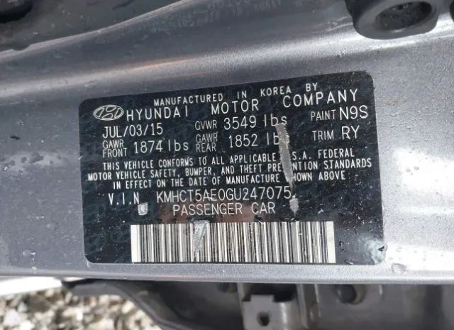 Photo 8 VIN: KMHCT5AE0GU247075 - HYUNDAI ACCENT 